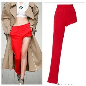 PUSHBUTTON Red Women's Track Pants